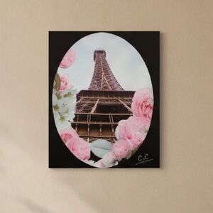 Decorative Canvas Wall Art Eiffel Tower Floral Home Bedroom Parisian